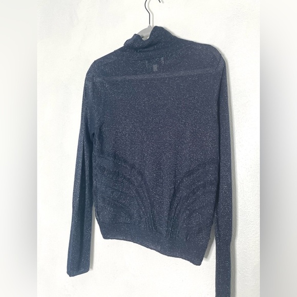 Angel of the North x Anthropologie sheer Sweater in Dark Blue. Size Medium - Picture 7 of 10